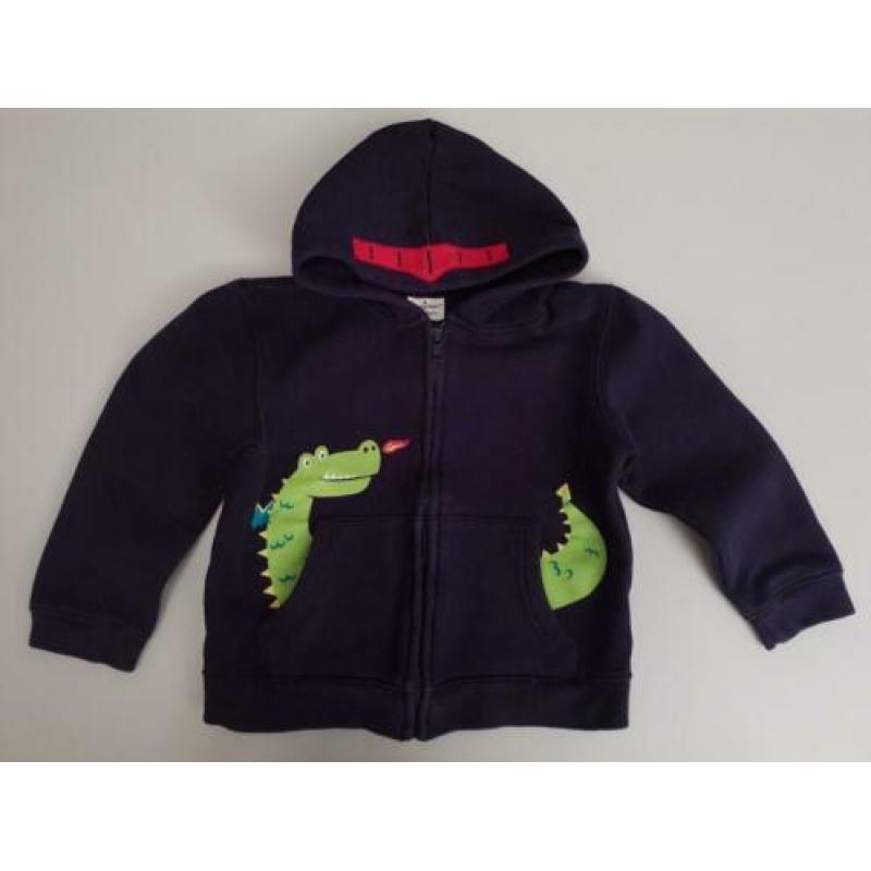 Jumping beans vest draak capuchon blauw maat 98