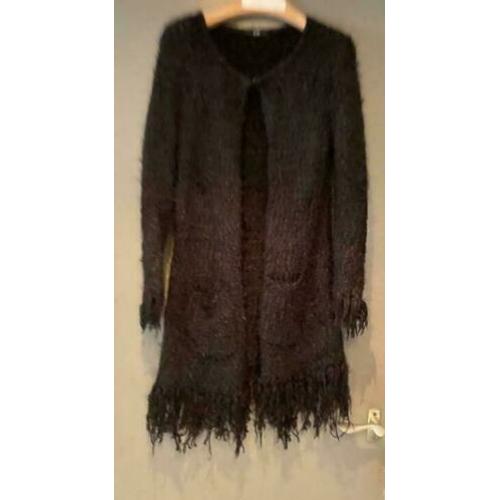 MO studio zwart harig lang vest maat M