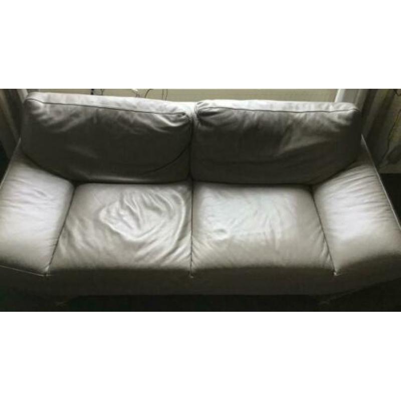 Natuzzi bank leer grijs taupe model Relevé