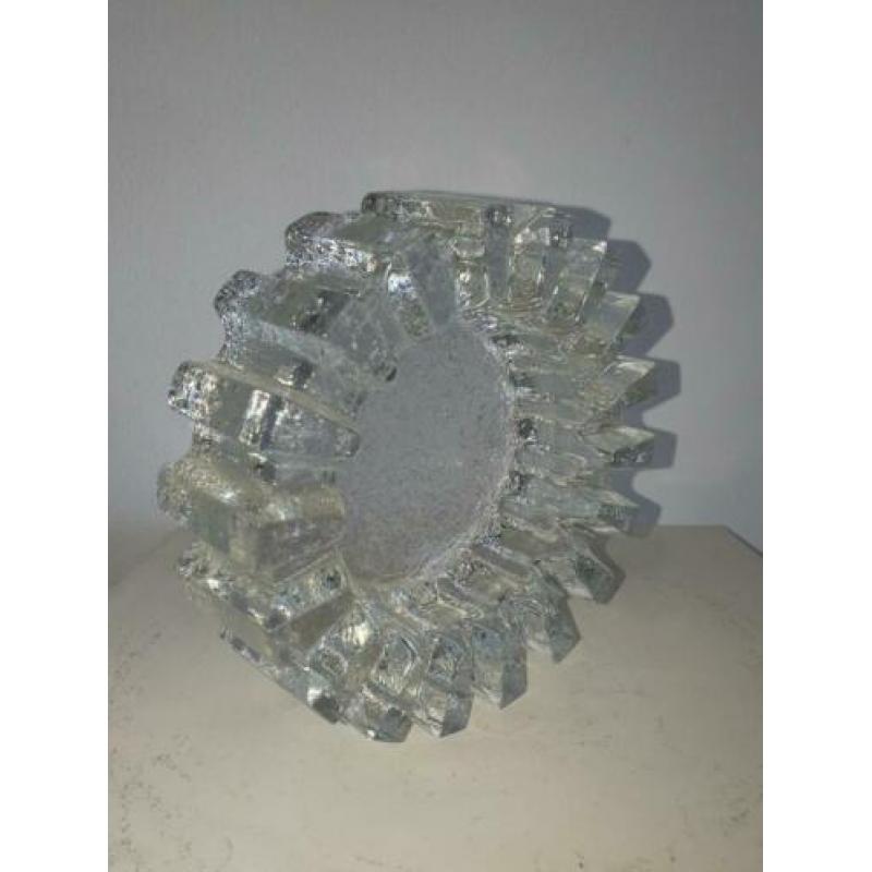 Mid century modern vintage design kristallen brutalist asbak