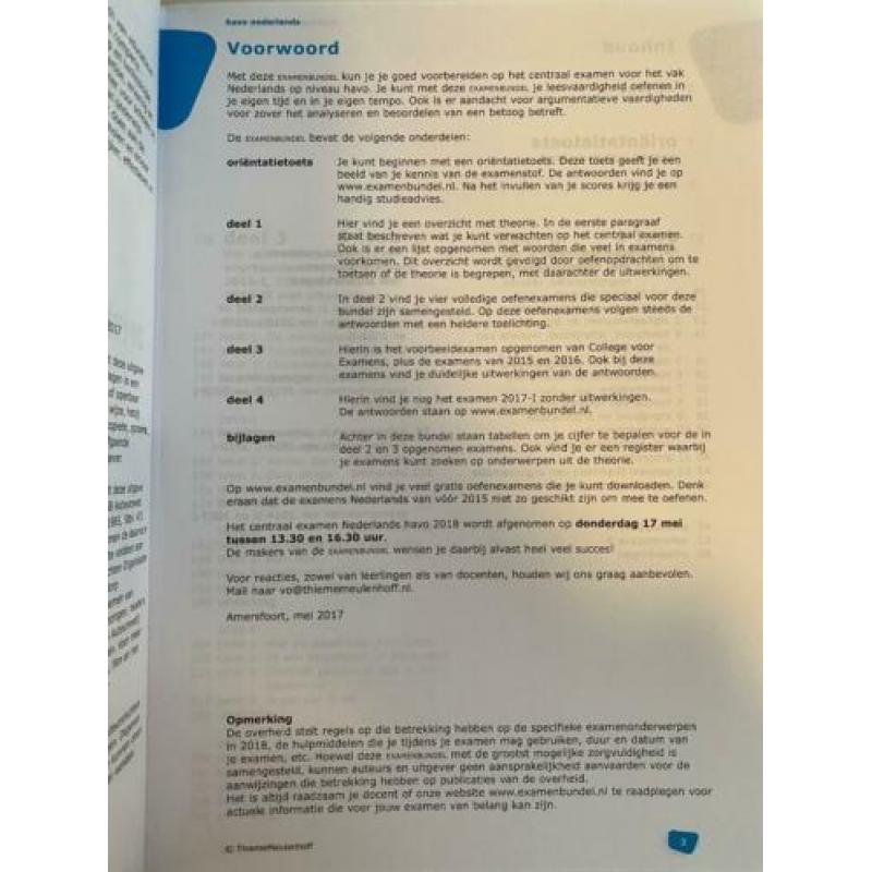 Examenbundel havo Nederlands 2017/2018