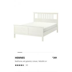 Bed Hemnes IKEA 140x200 cm wit