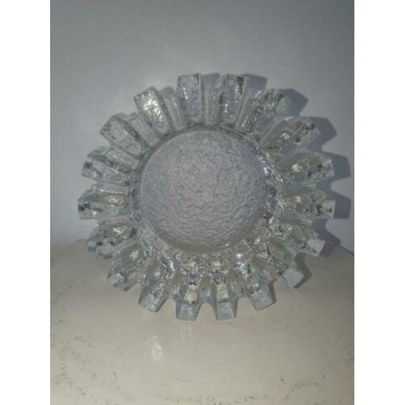 Mid century modern vintage design kristallen brutalist asbak
