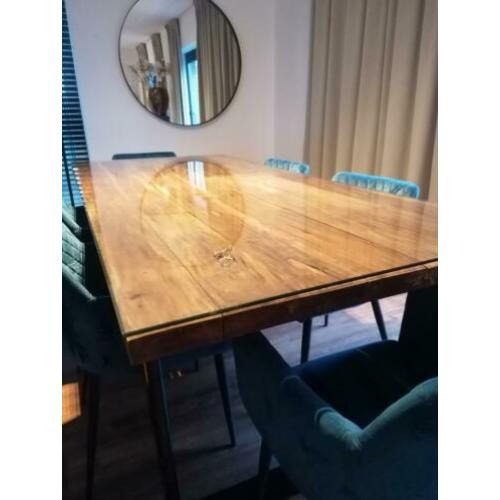 Robuuste Eettafel TeakWood incl GLASPLAAT!!!