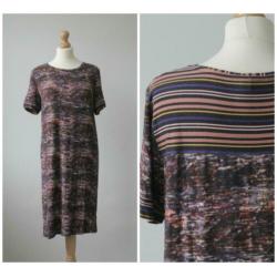NED - leuke jurk met sportieve streep / paars / maat M