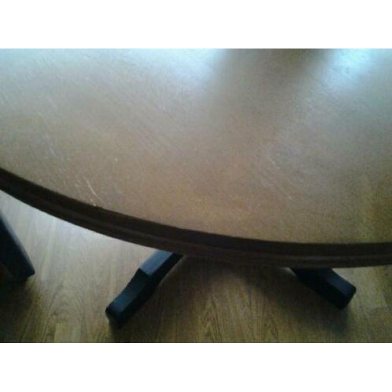 Degelijke!! landelijke eettafel bruin/zwart zie foto's!!