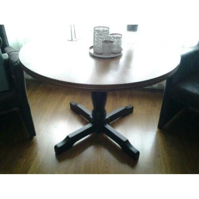 Degelijke!! landelijke eettafel bruin/zwart zie foto's!!