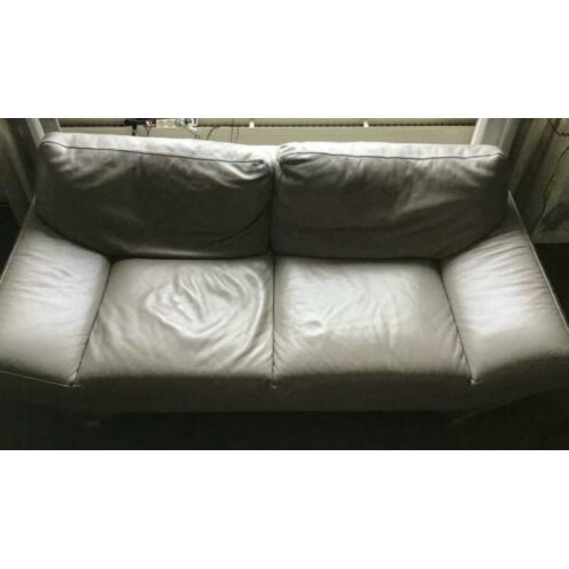 Natuzzi bank leer grijs taupe model Relevé