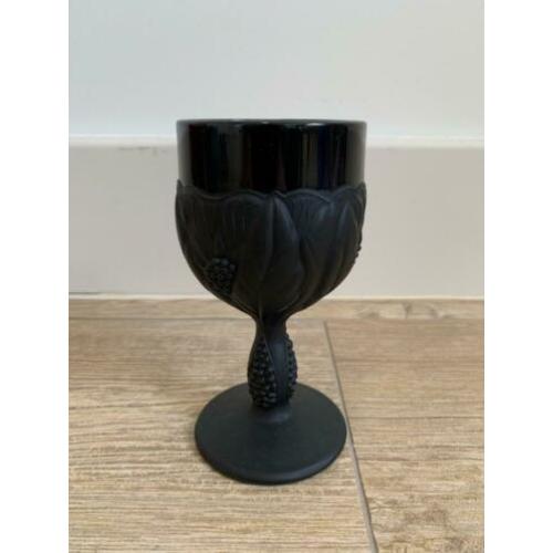 Zwart kristal wijnglas / bokaal