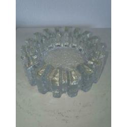 Mid century modern vintage design kristallen brutalist asbak