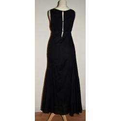 GIANFRANCO FERRE: zwarte batisten maxi-jurk, mt 36