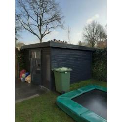 Tuinhuis - blokhut 3x3 antraciet platdak