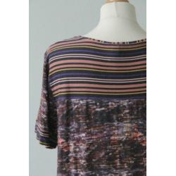 NED - leuke jurk met sportieve streep / paars / maat M