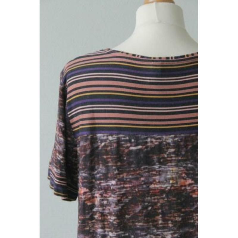 NED - leuke jurk met sportieve streep / paars / maat M