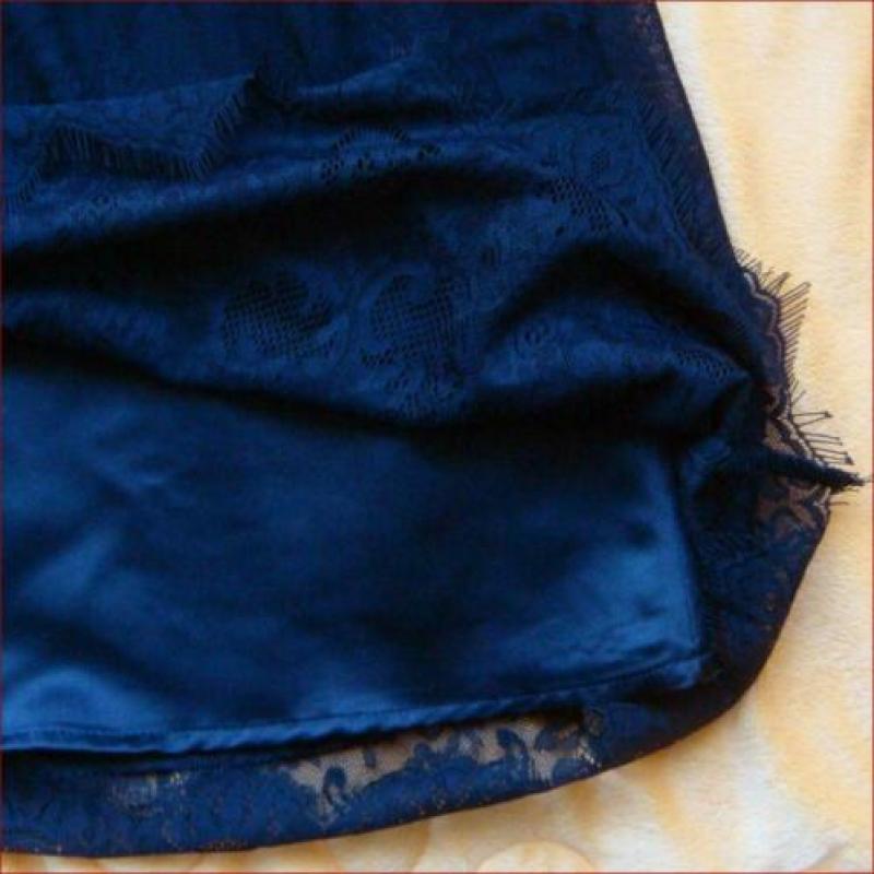Nieuwe donkerblauwe SUMMUM kanten rok maat 40/42(L)