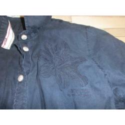 Gaastra leuke lange linnen blauwe blouse maat L.