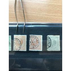 NVPH 21 - 22 - 23 Kleinrond stempel s - Axel - Heerle - >>>