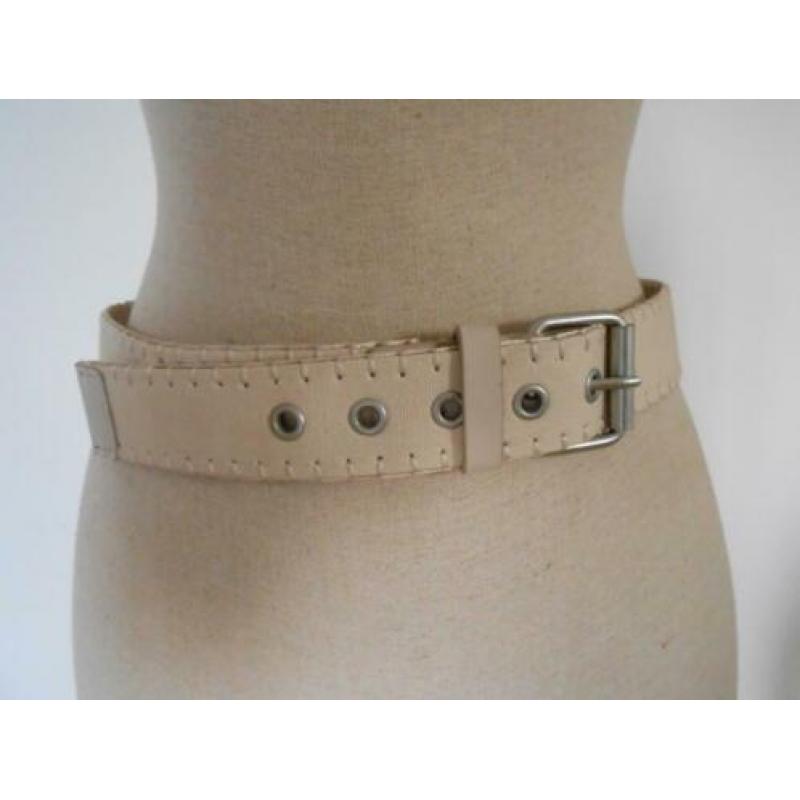 beige gebroken witte riem maat 44 lengte 120 cm breedte 4