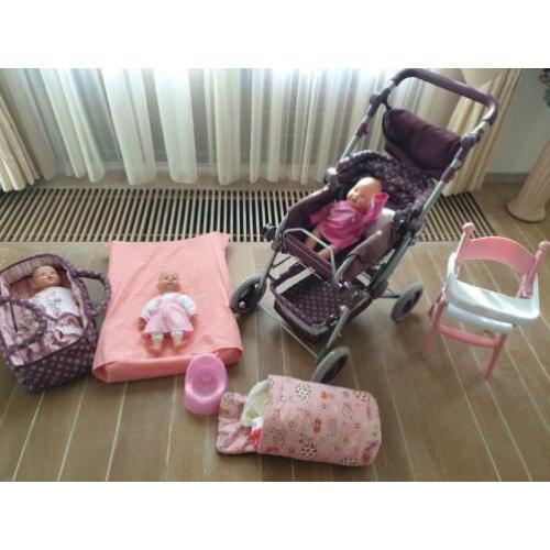 poppen wandelwagen met toebehoren en accessoires