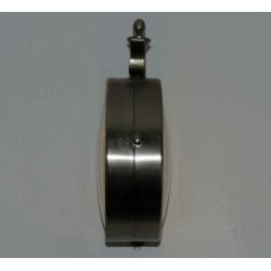 Wandklok, Klassieke Zilver kleurig, 25 cm. met verlichting.