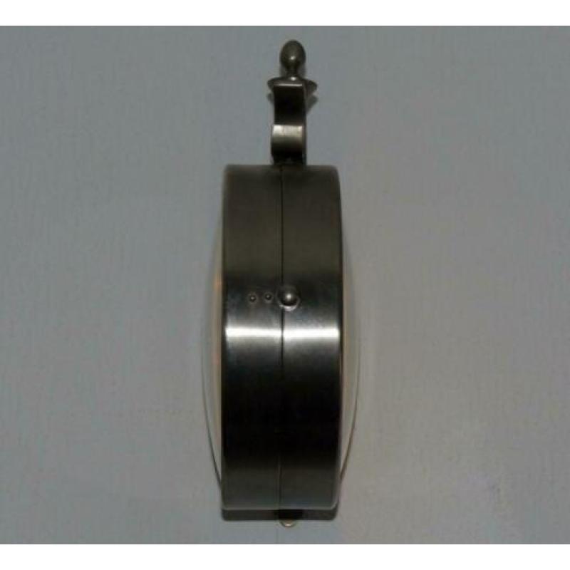 Wandklok, Klassieke Zilver kleurig, 25 cm. met verlichting.