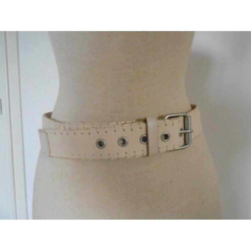 beige gebroken witte riem maat 44 lengte 120 cm breedte 4