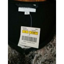 Vest met zacht furbont voorpanden mt L