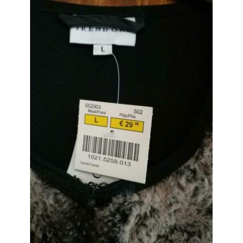 Vest met zacht furbont voorpanden mt L