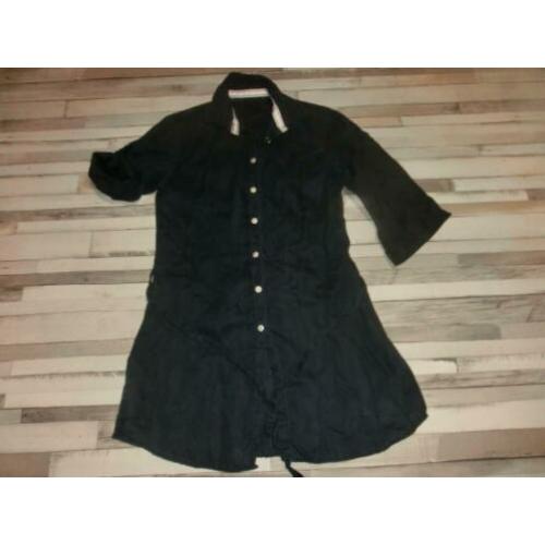 Gaastra leuke lange linnen blauwe blouse maat L.