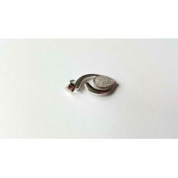 Zilveren set, hanger en oorbellen - 925 zilver