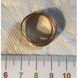 Gouden ring , 3 kleuren goud, maat 19/20