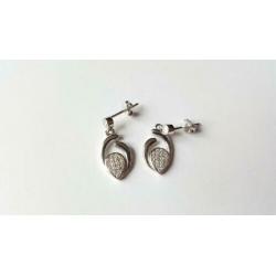 Zilveren set, hanger en oorbellen - 925 zilver