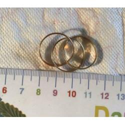 Gouden ring , 3 kleuren goud, maat 19/20