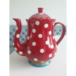 Theepot melkkannetje kopjes Douwe Egberts Oilili