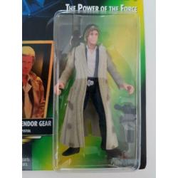 Star Wars POTF Green Holo Han Solo in Endor Gear with Pistol