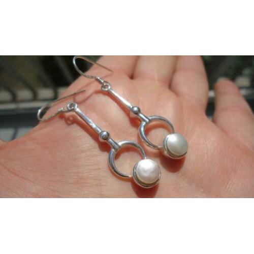 925 zilver / zilveren oorbellen met parels - Vanoli