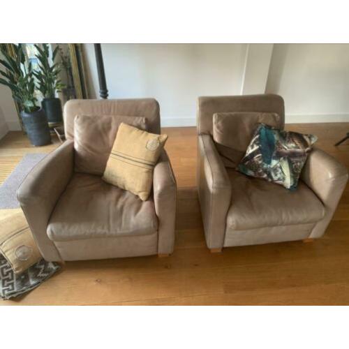 Twee mooie lederen Linteloo Fauteuils