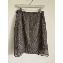 Stefanel rok bloemenprint 90’s taupe grijs bruin 38 midi
