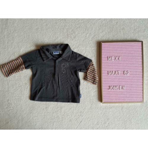 Antraciet longsleeve met oranje mouwen maat 62 Mexx