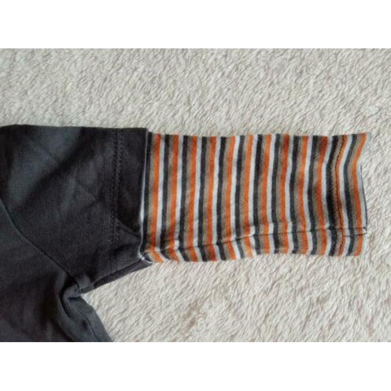 Antraciet longsleeve met oranje mouwen maat 62 Mexx