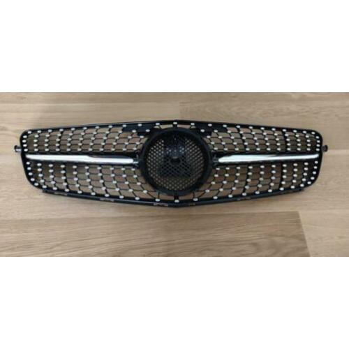 Diamond grill voor Mercedes-Benz w204 c-klasse. Hoogglans zw