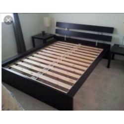 Bed 160x200 met 2 verstelbare lattenbodems en 2 matrassen