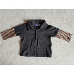 Antraciet longsleeve met oranje mouwen maat 62 Mexx