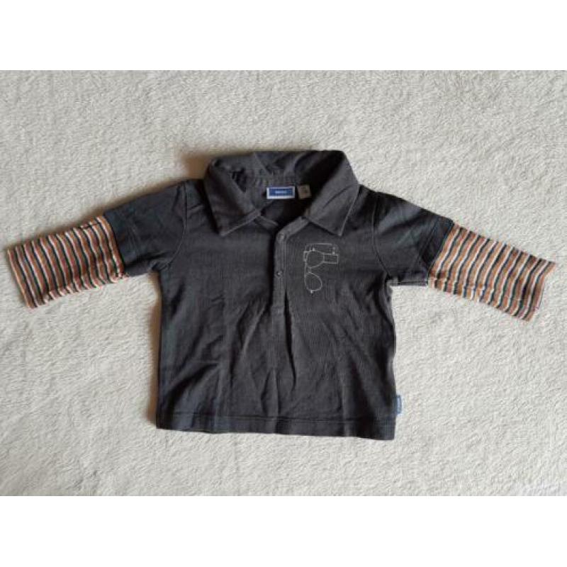 Antraciet longsleeve met oranje mouwen maat 62 Mexx