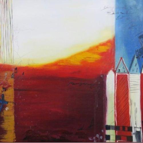 Han Teng - zonder titel IV - 97 x 97 cm - Acryl op doek -...
