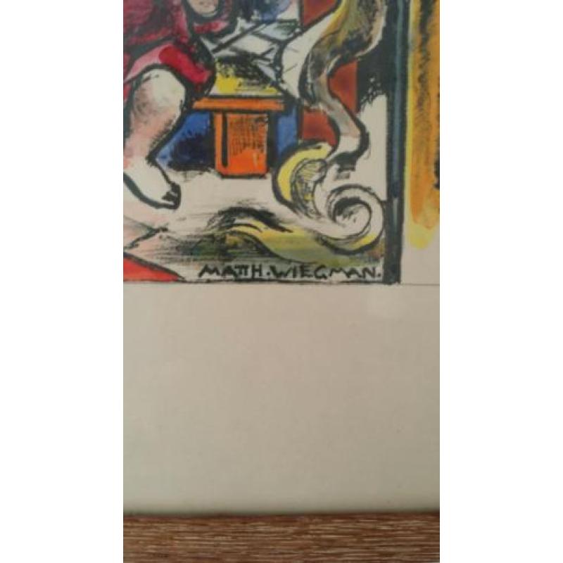 Originele aquarel Matthieu Wiegman.