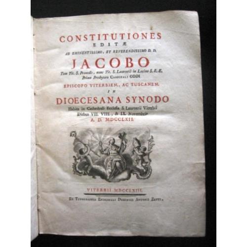 Constitutiones editae ab aminentissimo Jacobo 1763