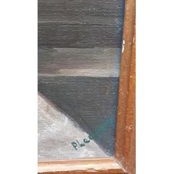 Olieverf Glas met druiven P. Leufger Den Helder