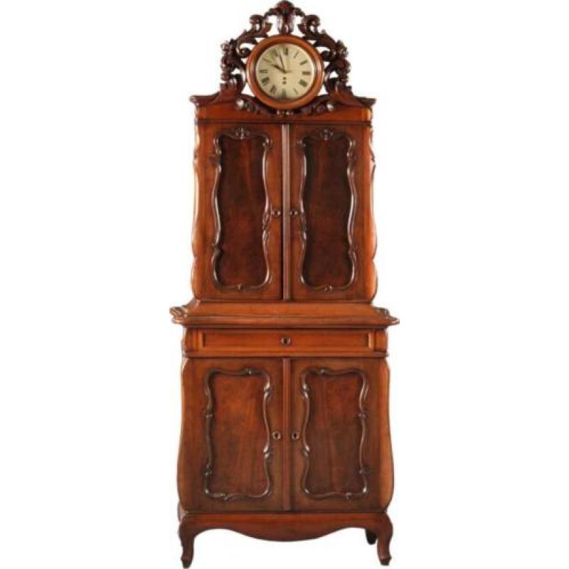 Antieke kasten / Hollandse Willem III bonheur met klok ca...