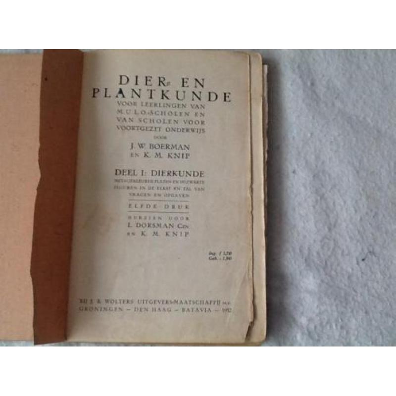 Uit 1932,Dier en plantkunde voor M.U.L.O. Wolters uitgevers